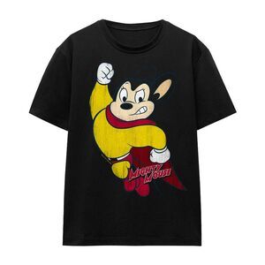 Mighty Mouse Unisex Adult Classic Hero T-Shirt / Black